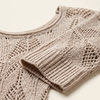 Female Leisure Hollow Out Parchment Hollow Sleeve Casual Sweater