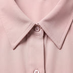 Autumn simple and fashionable V-neck solid colour waist pleated dress women's clothing