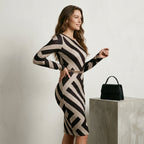 Women's Slimming Long Sleeve Tight Fitting Dress Comfortable Atmosphere Party Dress