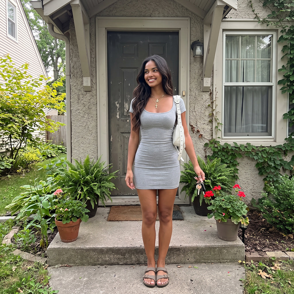 Summer and Autumn Versatile Trendy Women's Short Dress, Suitable for Daily Leisure and Commuting