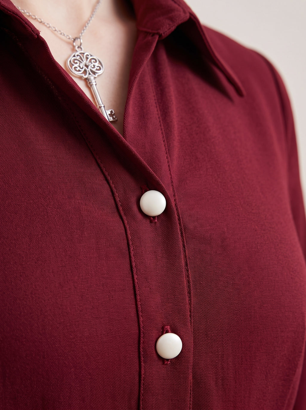 Women Elegant Midi Dress Long Sleeve Office Lady Shirt Dress Turn Down Collar Button A Line Party Work Dress Without Belt Casual