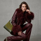 Real Mongolian Sheep Fur Coat 2025 Autumn Winter Suede Women with Long Sleeve New Arrival Winter Rabbit Fur Lining Fur Jacket