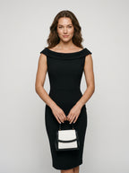 Sleeveless Off Shoulder Bodycon Midi Dress Elegant Office Cocktail Party Slim Fit Workwear