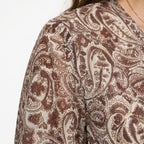 Casual minimalist paisley elegant women's midi dress, bohemian style dress for autumn and winter, daily casual style