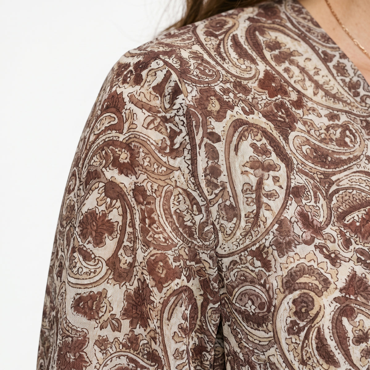 Casual minimalist paisley elegant women's midi dress, bohemian style dress for autumn and winter, daily casual style