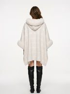 Warm Fur Collar Cardigan Mid-length Loose Thick Coat Dress And Cheongsam All-match Hooded Fur Shawl