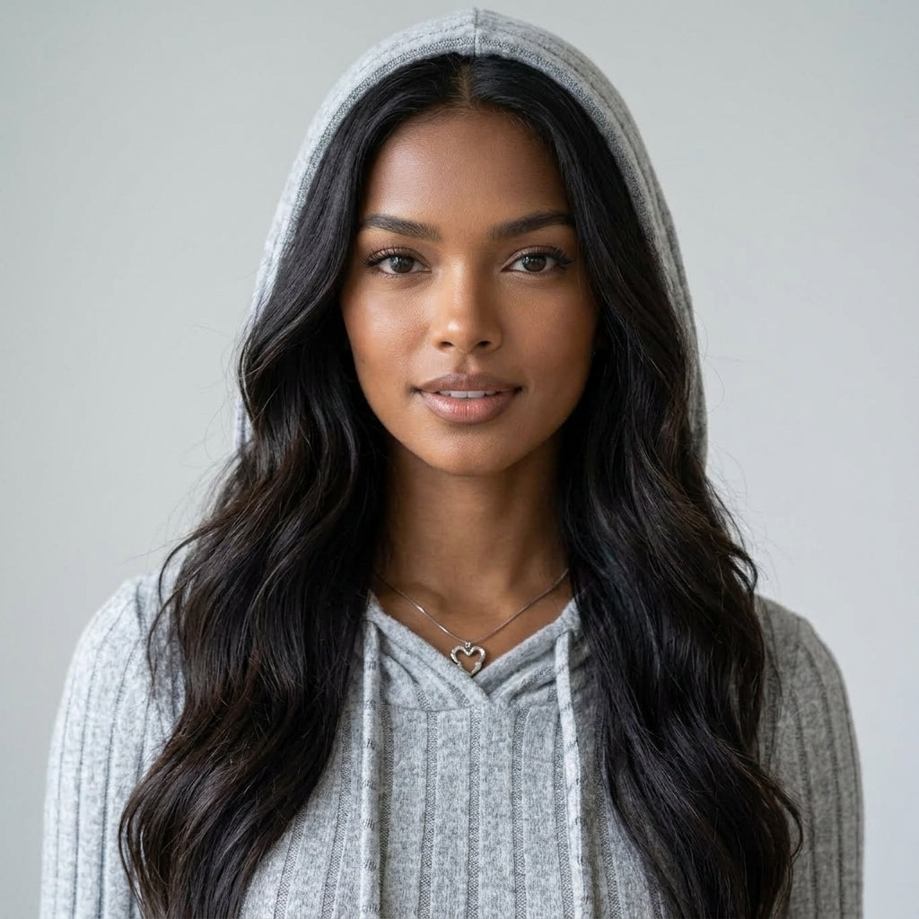 Trendy Ribbed Knitted Hooded Slim Fit Dress with Drawstring - Comfortable Casual Style for Women