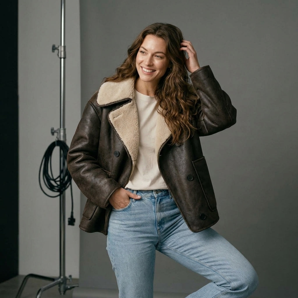 ETJ 2025 Fall/Winter New Arrival Women's ZW Series Double-Sided Collar Oversized Long-Sleeve Jacket Warm Coat 3548246