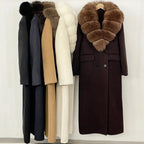 Women's Long Down Coat Fur Collar Loose Fit Down Filled Oversized Outerwear Ultra Warm Luxury Urban Style Daily Wear Cold Winter
