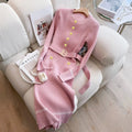 YuooMuoo 2026 Autumn Winter Women Knitted Dress Brand Fashion O-neck Buttons Bodycon Sweater Dress with Belt Lady Office Dress