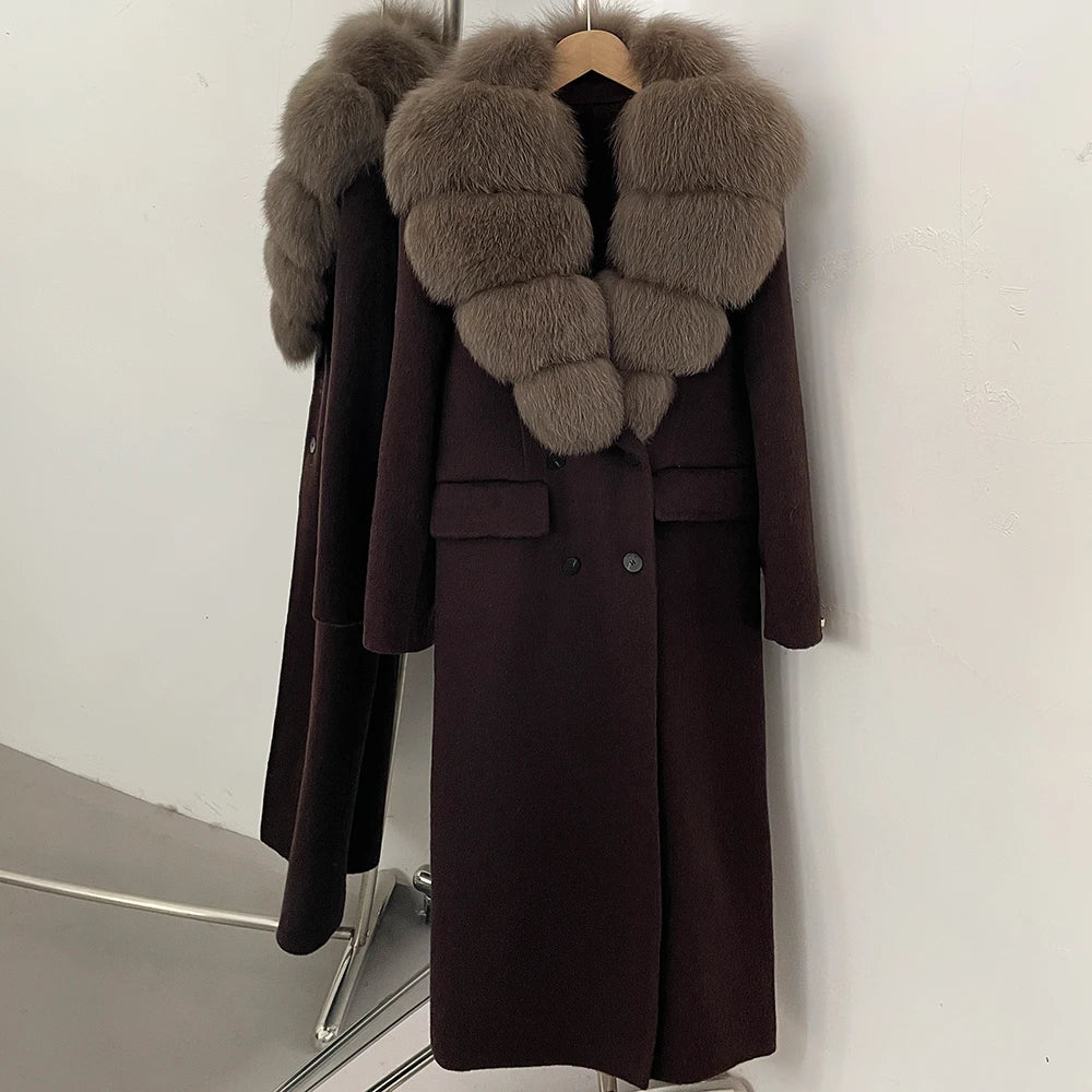 Women's Long Down Coat Fur Collar Loose Fit Down Filled Oversized Outerwear Ultra Warm Luxury Urban Style Daily Wear Cold Winter