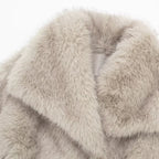 2024 Winter New Fashion Gradient Fluffy Fur Coat Women High Street Luxury Big Fur Collar Faux Fox Fur Jacket Female Overcoats