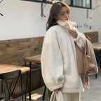 2026 New Loose-Fit Faux Rabbit Fur Collar Padded Winter Jacket – Thick, Plush, Cozy Women's Quilted Coat for Cold Weather