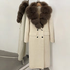 Women's Long Down Coat Fur Collar Loose Fit Down Filled Oversized Outerwear Ultra Warm Luxury Urban Style Daily Wear Cold Winter