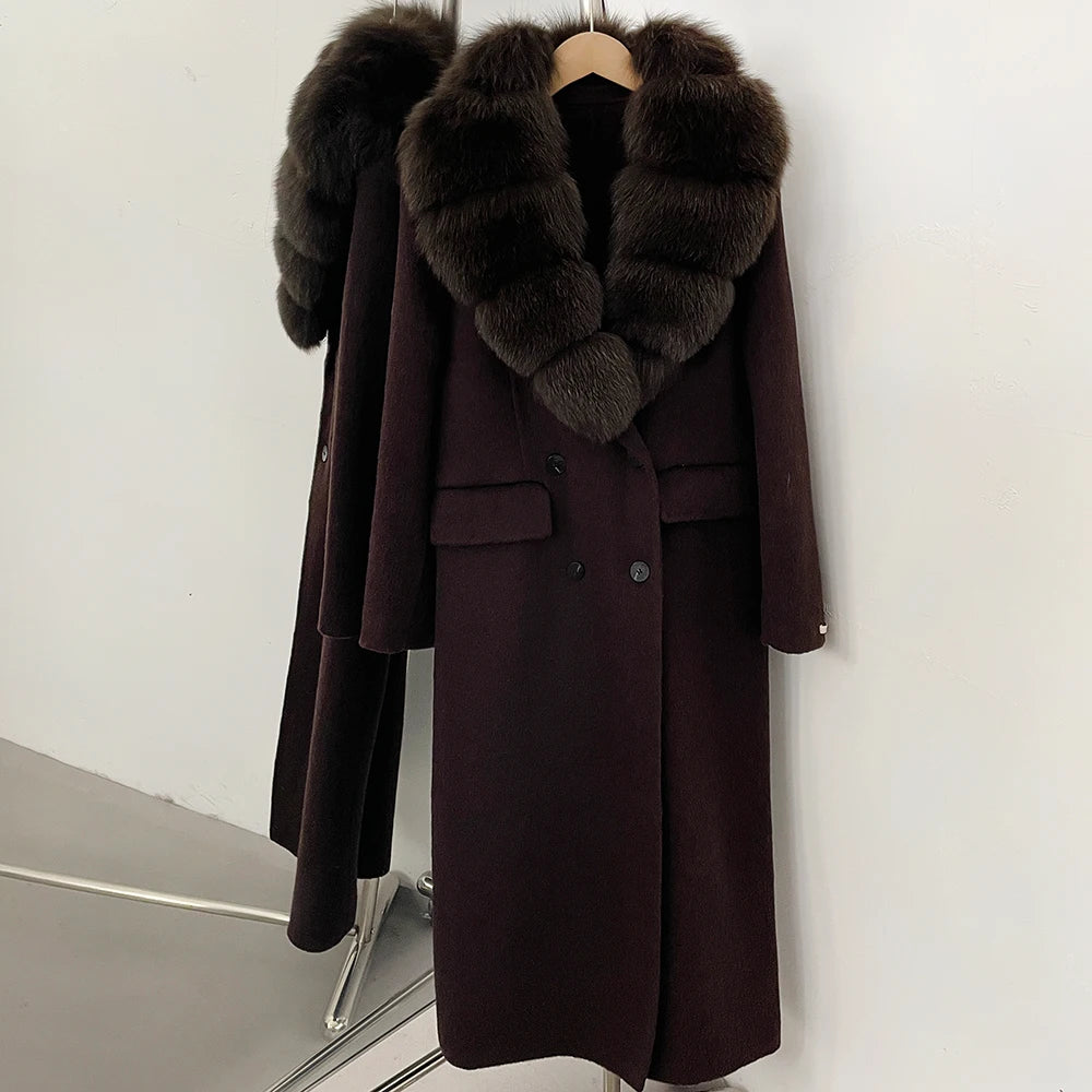 Women's Long Down Coat Fur Collar Loose Fit Down Filled Oversized Outerwear Ultra Warm Luxury Urban Style Daily Wear Cold Winter