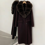 Women's Long Down Coat Fur Collar Loose Fit Down Filled Oversized Outerwear Ultra Warm Luxury Urban Style Daily Wear Cold Winter