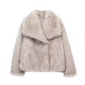 2024 Winter New Fashion Gradient Fluffy Fur Coat Women High Street Luxury Big Fur Collar Faux Fox Fur Jacket Female Overcoats