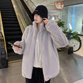 2026 New Loose-Fit Faux Rabbit Fur Collar Padded Winter Jacket – Thick, Plush, Cozy Women's Quilted Coat for Cold Weather