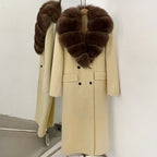 Women's Long Down Coat Fur Collar Loose Fit Down Filled Oversized Outerwear Ultra Warm Luxury Urban Style Daily Wear Cold Winter
