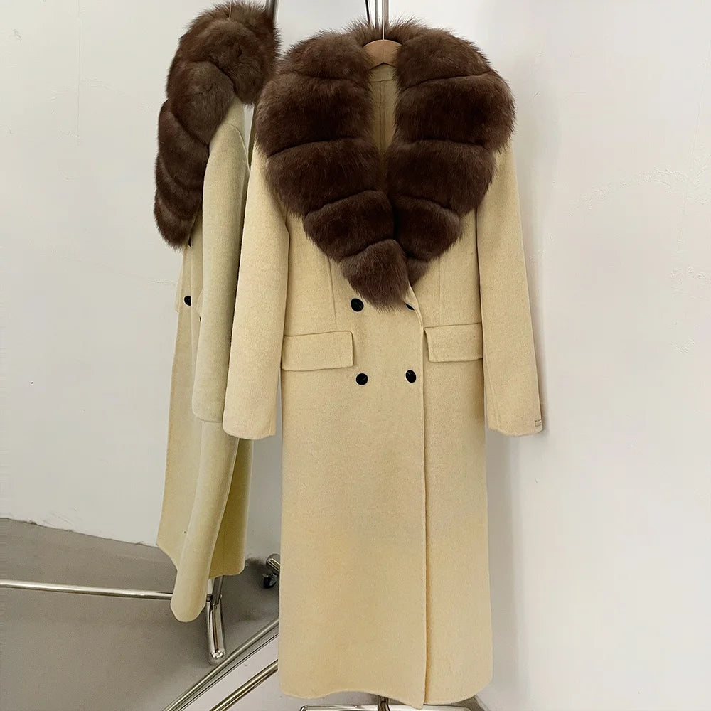 Women's Long Down Coat Fur Collar Loose Fit Down Filled Oversized Outerwear Ultra Warm Luxury Urban Style Daily Wear Cold Winter