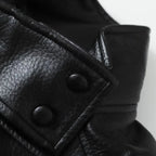 KONDALA Casual Chic Black Leather Jackets Women Long Sleeve Buttons Elastic Oversized Coats Fashion 2026 Spring Streetwear Coats