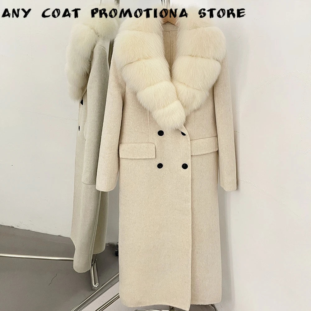 Women's Long Down Coat Fur Collar Loose Fit Down Filled Oversized Outerwear Ultra Warm Luxury Urban Style Daily Wear Cold Winter