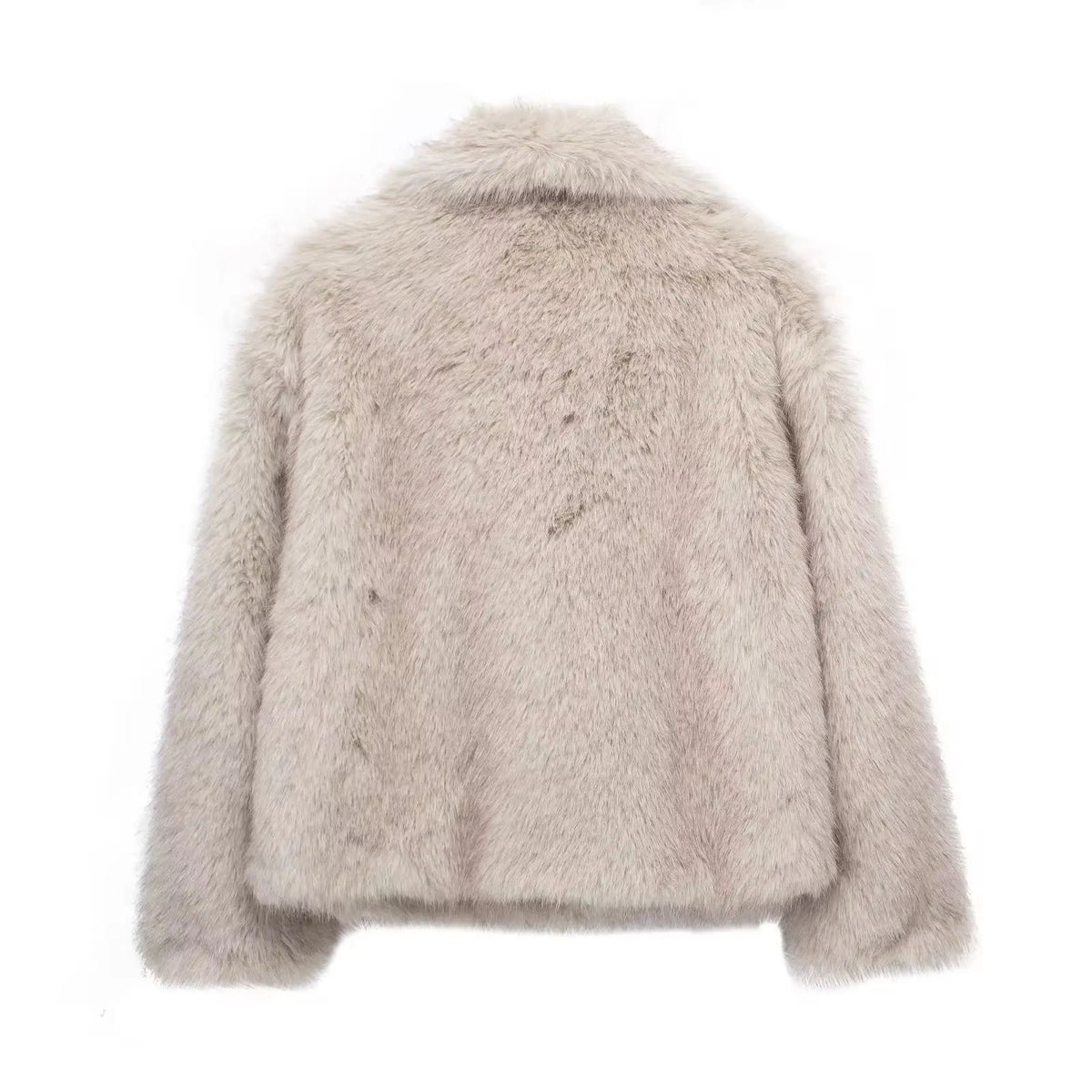 2024 Winter New Fashion Gradient Fluffy Fur Coat Women High Street Luxury Big Fur Collar Faux Fox Fur Jacket Female Overcoats