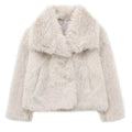 HXAO White Faux Fur Coat 2024 Woman New in coats Autumn Winter Fur Plush Fluffy Jacket Warm Red Gray Black Outerwears