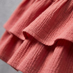 Vintage Solid Elegant Women Dress 2023 Summer Fashion Casual V-Neck High Waist A-Line Mini Dresses Lady Short Sleeve Party Dress