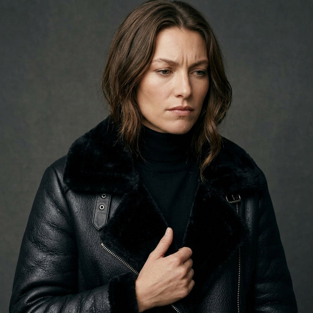 Ailegogo Winter Coats Women Thickness Faux Leather Fur Sheepskin Female Fur Leather Jacket Aviator Outwear Casaco Feminino