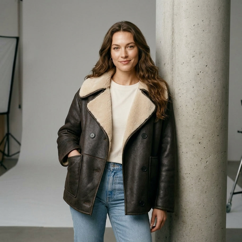 ETJ 2025 Fall/Winter New Arrival Women's ZW Series Double-Sided Collar Oversized Long-Sleeve Jacket Warm Coat 3548246