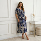 Elegant Directed Large Swing Geometric Pattern Dress Women's Fashion Casual Skirt