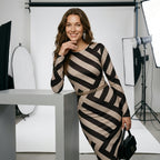 Women's Slimming Long Sleeve Tight Fitting Dress Comfortable Atmosphere Party Dress