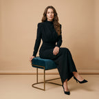 Fashionable Elegant Pure Color Long Sleeve Wrap Waist Dress New Arrival Stylish Classy Gown