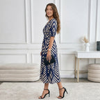 Elegant Directed Large Swing Geometric Pattern Dress Women's Fashion Casual Skirt