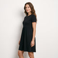 Elastic Waist Short Sleeve Dress Knitted Round Neck Short Sleeve Dress