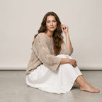 Female Leisure Hollow Out Parchment Hollow Sleeve Casual Sweater