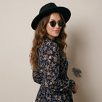 Elegant Women's Spring Autumn Floral Print A Line Dress Casual Vintage Office Lady Sexy Turtleneck Long Sleeve Slim Dresses