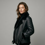 Ailegogo Winter Coats Women Thickness Faux Leather Fur Sheepskin Female Fur Leather Jacket Aviator Outwear Casaco Feminino