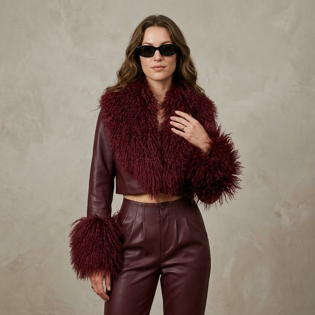 Real Mongolian Sheep Fur Coat 2025 Autumn Winter Suede Women with Long Sleeve New Arrival Winter Rabbit Fur Lining Fur Jacket