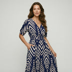 Elegant Directed Large Swing Geometric Pattern Dress Women's Fashion Casual Skirt