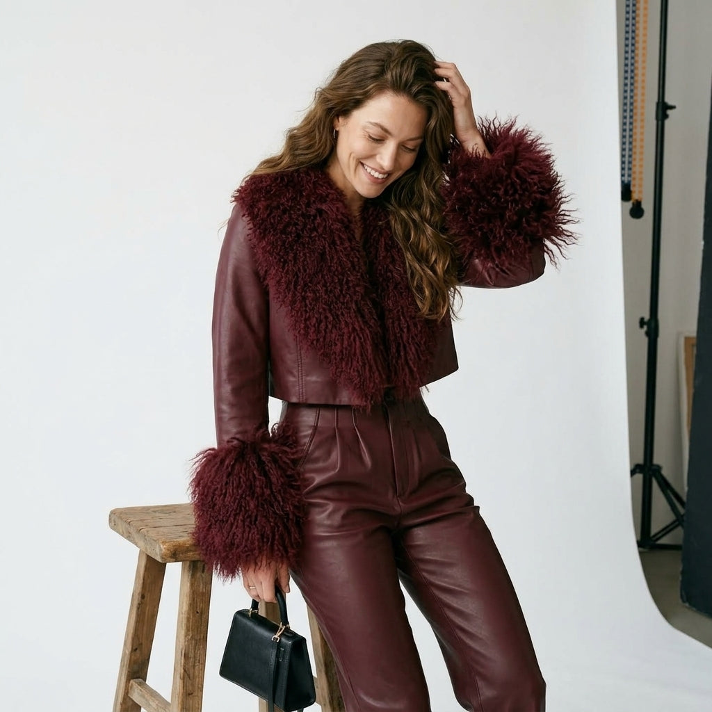 Real Mongolian Sheep Fur Coat 2025 Autumn Winter Suede Women with Long Sleeve New Arrival Winter Rabbit Fur Lining Fur Jacket