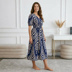 Elegant Directed Large Swing Geometric Pattern Dress Women's Fashion Casual Skirt