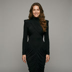 Weird Puss Autumn New Style Maxi Dress Women Turtleneck Full Sleeve Backless Skinny Stretch  Prom Party Ruched Elegant Vestidos