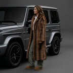 Women's Dark Brown Faux Fur Long Overcoat Single Breasted Fleece Long Trench Coat Winter Fluffy Plush Warm New Thicken Outerwear