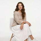 Female Leisure Hollow Out Parchment Hollow Sleeve Casual Sweater