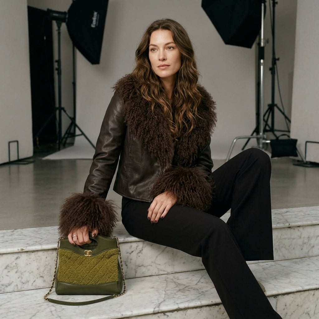 Real Mongolian Sheep Fur Coat 2025 Autumn Winter Suede Women with Long Sleeve New Arrival Winter Rabbit Fur Lining Fur Jacket