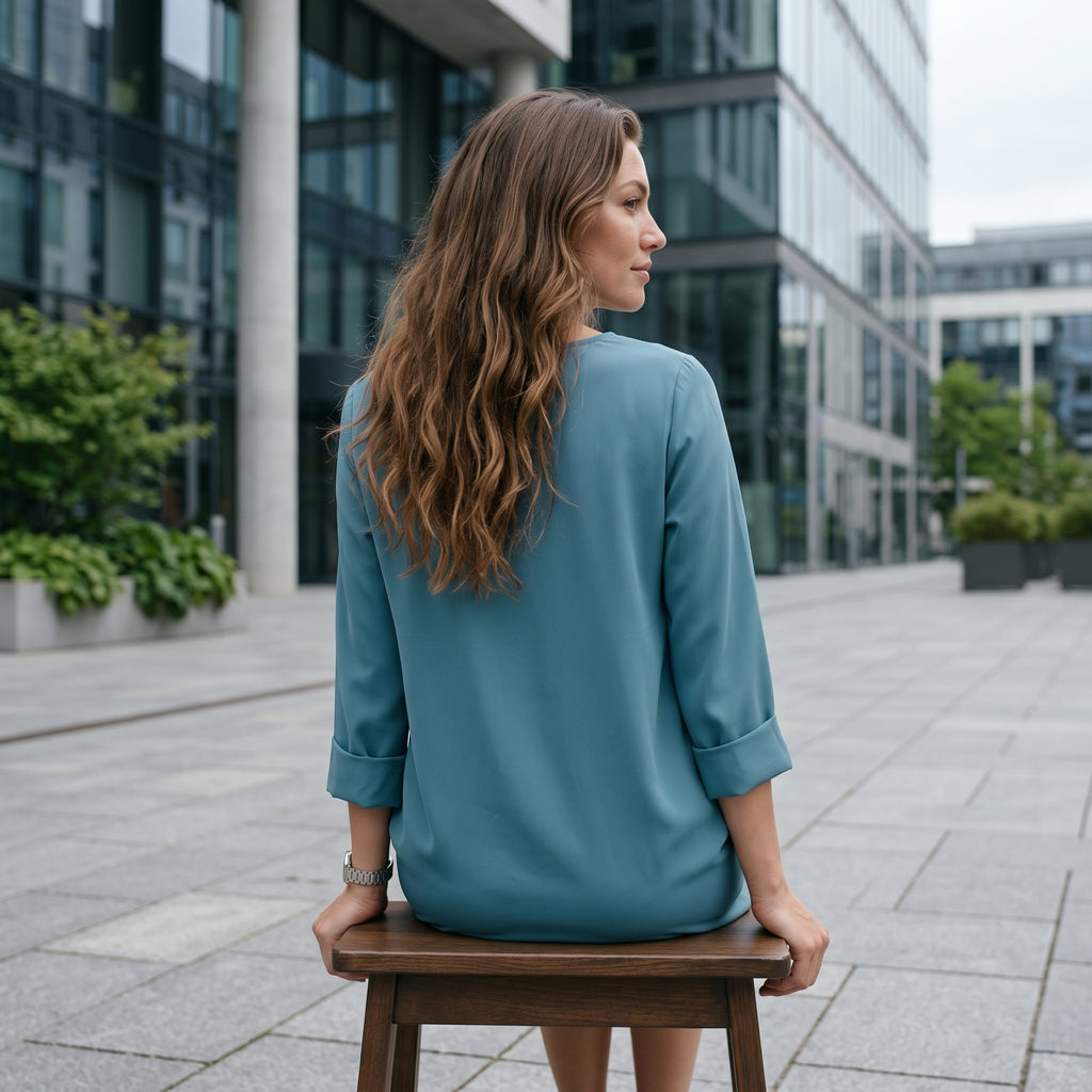 ZANZEA Elegant Women Party Dress 2026 Summer Fashion 3/4 Sleeve Casual Shirt Vestidos Pockets Loose Solid Knee-length Sundress