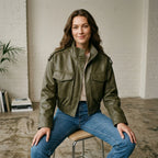 MUJER Faux Leather Cropped Jacket Women Bomber Demi-season Jackets for Women Long Sleeve Women's Coats Zip Overcoat Jacket Women