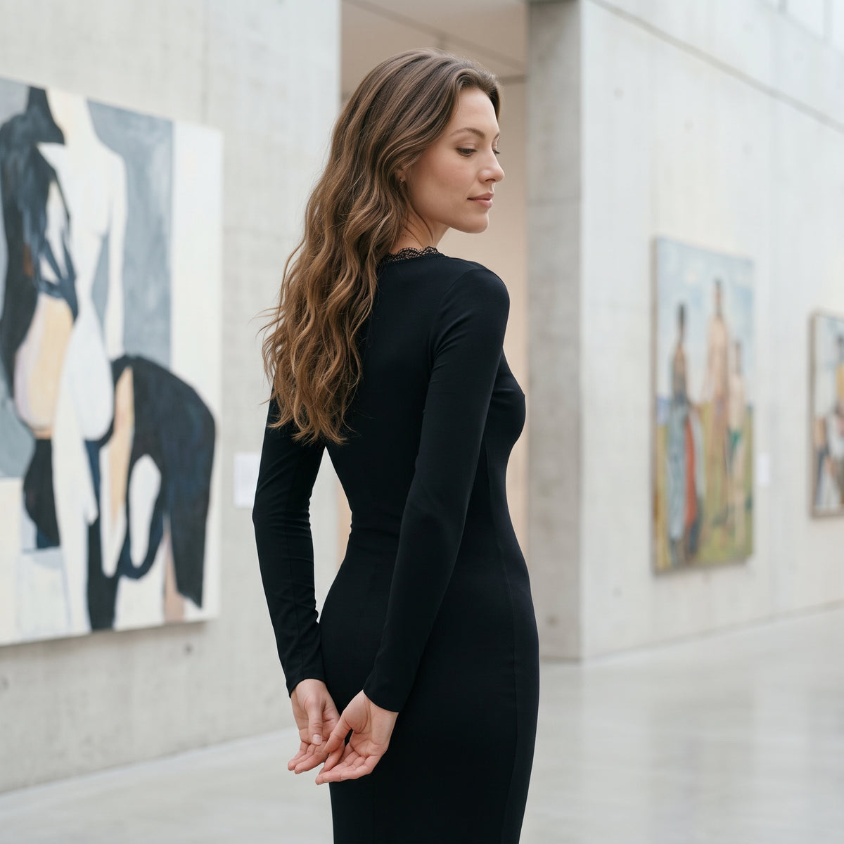 Sexy Black Dresses Women Spring New Streetwear Fashion Split Long Sleeves Dress V-neck Female Casual Slim Long Knitted Dresses